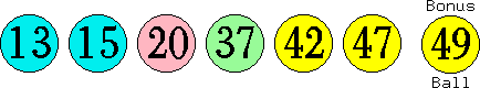 13 15 20 37 42 47 (49)