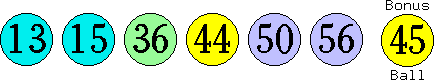 13 15 36 44 50 56 (45)