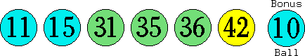 11 15 31 35 36 42 (10)
