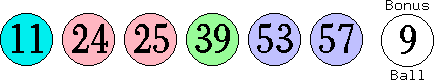 11 24 25 39 53 57 (09)