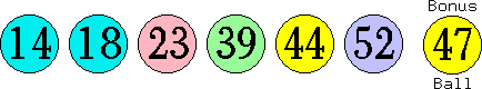 14 18 23 39 44 52 (47)