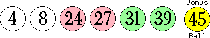04 08 24 27 31 39 (45)