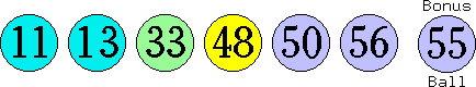 11 13 33 48 50 56 (55)