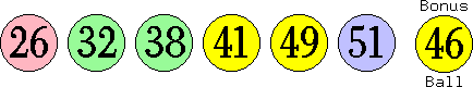 26 32 38 41 49 51 (46)