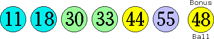11 18 30 33 44 55 (48)