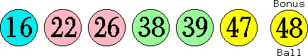 16 22 26 38 39 47 (48)