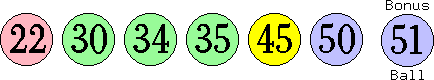 22 30 34 35 45 50 (51)