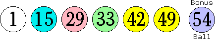 01 15 29 33 42 49 (54)