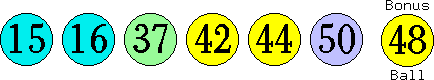 15 16 37 42 44 50 (48)