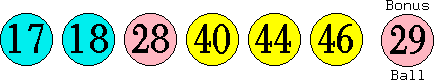 17 18 28 40 44 46 (29)