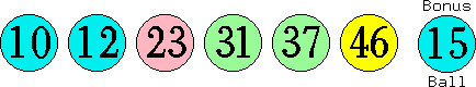 10 12 23 31 37 46 (15)
