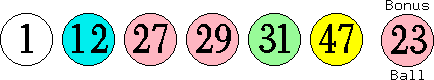 01 12 27 29 31 47 (23)