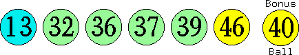 13 32 36 37 39 46 (40)