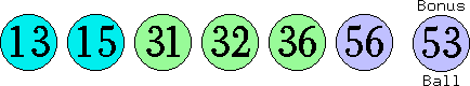 13 15 31 32 36 56 (53)