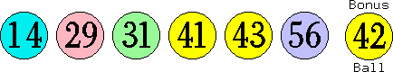 14 29 31 41 43 56 (42)