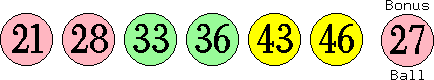 21 28 33 36 43 46 (27)