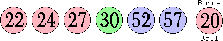 22 24 27 30 52 57 (20)