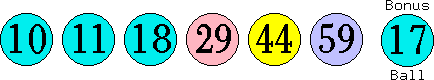 10 11 18 29 44 59 (17)