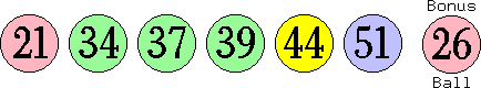 21 34 37 39 44 51 (26)
