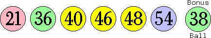 21 36 40 46 48 54 (38)