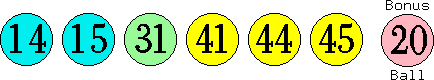 14 15 31 41 44 45 (20)