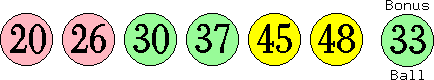 20 26 30 37 45 48 (33)