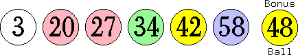 03 20 27 34 42 58 (48)