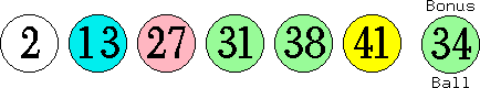 02 13 27 31 38 41 (34)
