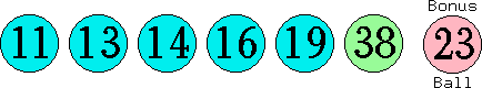 11 13 14 16 19 38 (23)
