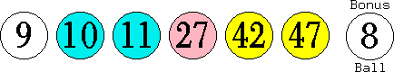 09 10 11 27 42 47 (08)