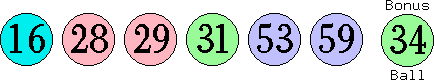 16 28 29 31 53 59 (34)