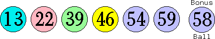13 22 39 46 54 59 (58)