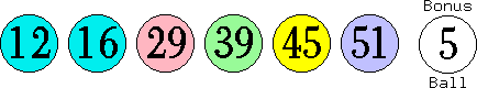12 16 29 39 45 51 (05)