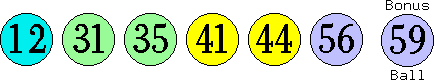 12 31 35 41 44 56 (59)