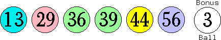 13 29 36 39 44 56 (03)