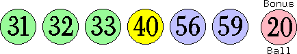 31 32 33 40 56 59 (20)