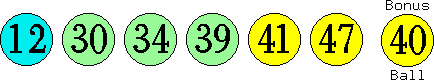 12 30 34 39 41 47 (40)