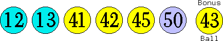 12 13 41 42 45 50 (43)