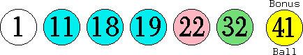 01 11 18 19 22 32 (41)