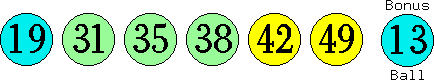 19 31 35 38 42 49 (13)