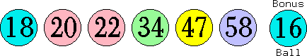 18 20 22 34 47 58 (16)