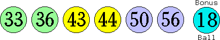 33 36 43 44 50 56 (18)