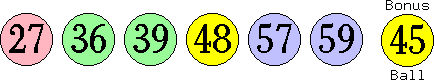 27 36 39 48 57 59 (45)