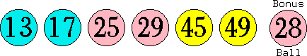 13 17 25 29 45 49 (28)