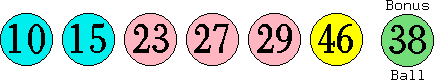 10 15 23 27 29 46 (38)
