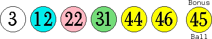 03 12 22 31 44 46 (45)