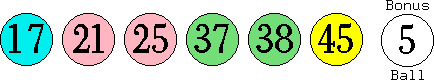 17 21 25 37 38 45 (05)