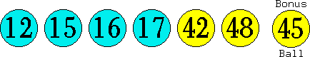 12 15 16 17 42 48 (45)