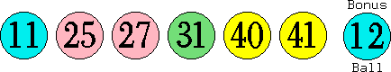 11 25 27 31 40 41 (12)