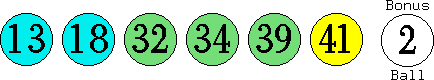 13 18 32 34 39 41 (02)